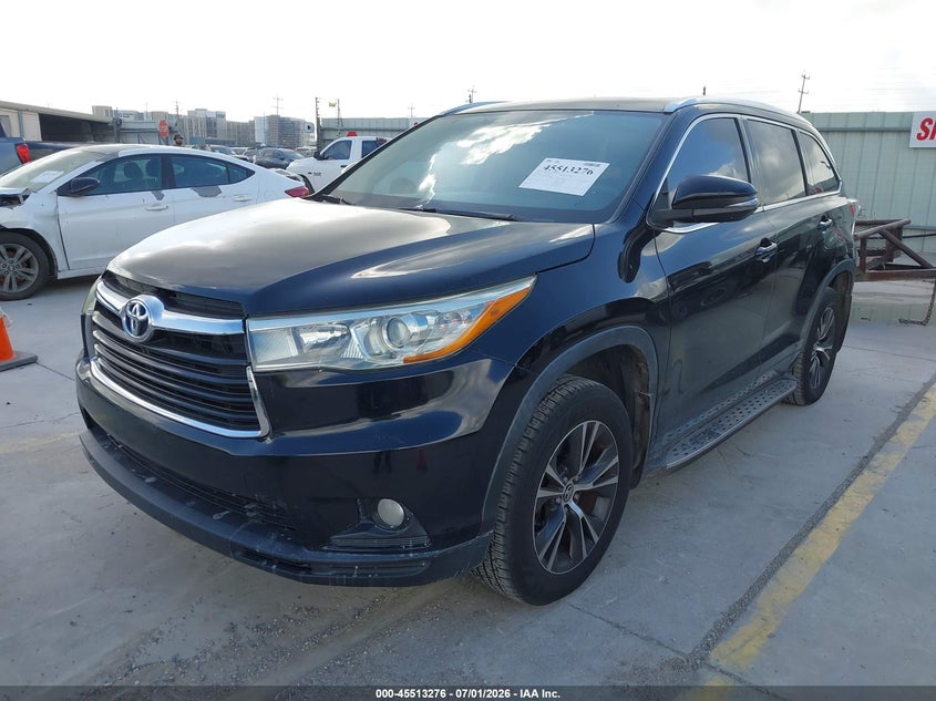 Vin: 5tdkkrfh8gs150370, lot: 46011492, toyota highlander xle v6 20162