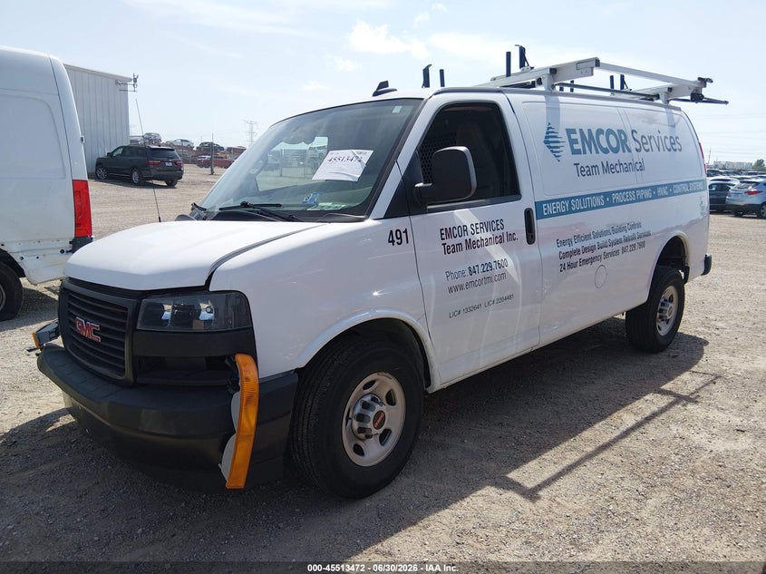 2023 GMC Savana Cargo Rwd 2500 Regular Wheelbase Work Van, Right Front, IAAI, VIN 1GTW7AFP1P1173577 — photo 2