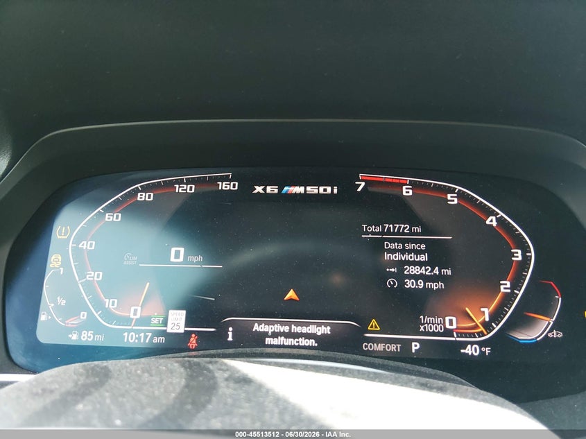 2020 BMW X6 M50I VIN: 5UXCY8C07LLE40320 Lot: 45513512