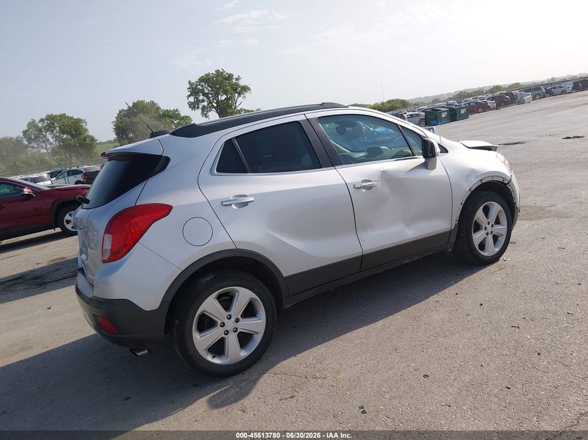 Vin: kl4cjgsb6fb221210, lot: 46011997, buick encore leather 20154