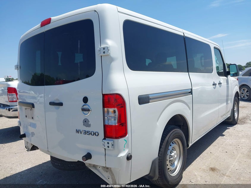 Vin: 5bzbf0aa1jn852389, lot: 46012200, nissan nv passenger nv3500 hd s v6 20184