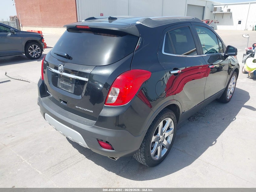 Vin: kl4cjdsbxeb566978, lot: 46012308, buick encore premium 20144