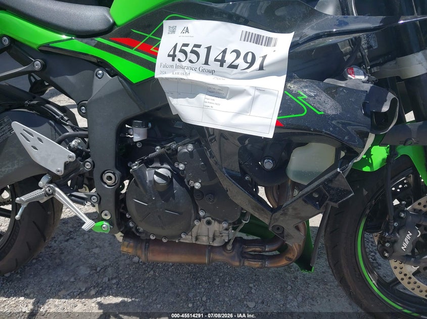 2024 Kawasaki Zx636 K VIN: JKBZXJJ10RA008287 Lot: 45514291