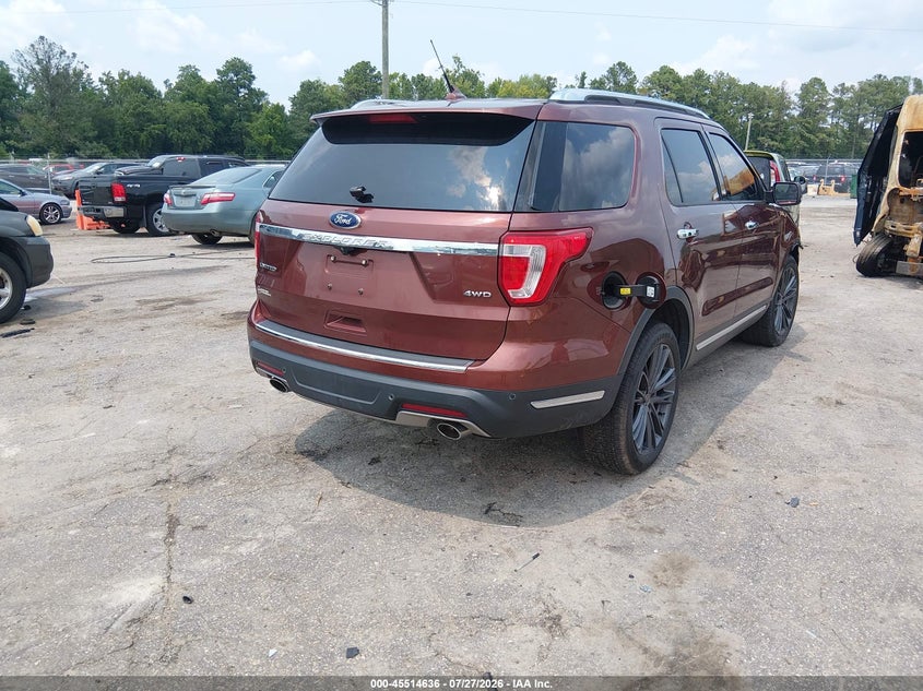 Vin: 1fm5k8f81jga43715, lot: 46012852, ford explorer limited 20184