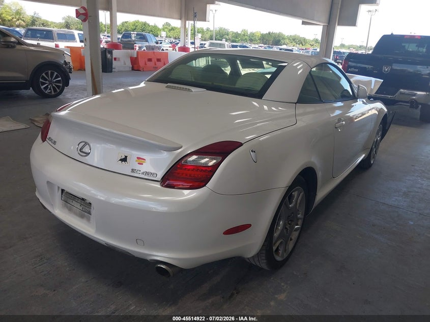 2008 LEXUS SC 430 auction photo 4