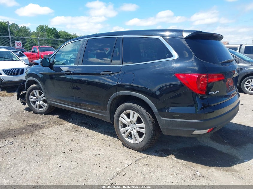 Vin: 5fnyf6h12jb072581, lot: 46013276, honda pilot lx 20183