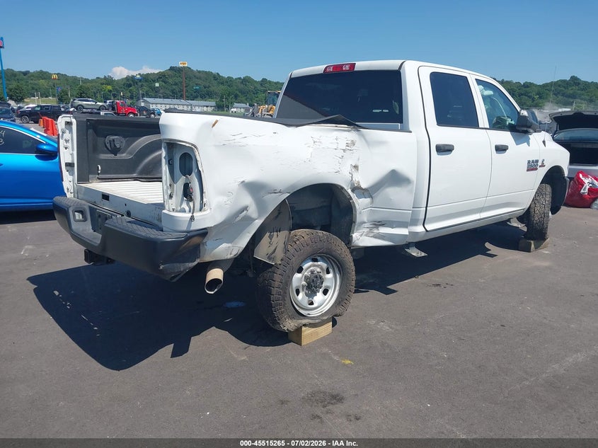Vin: 3c6ur5cl0jg337430, lot: 46013481, ram 2500 tradesman  4x4 6'4 box 20184