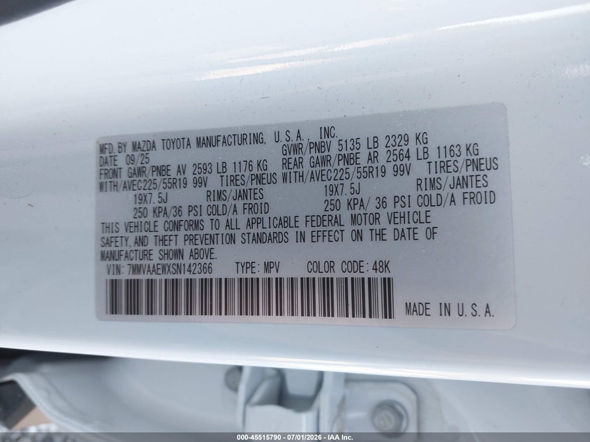 2025 Mazda Cx-50 Hybrid Premium Plus Package VIN: 7MMVAAEWXSN142366 Lot: 45515790