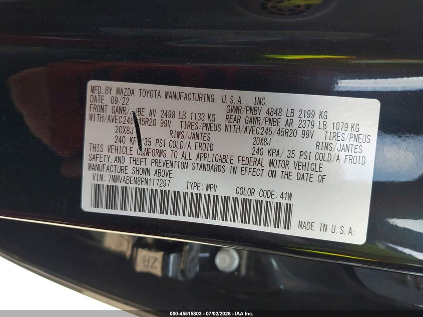 2023 Mazda Cx-50 2.5 S Premium Plus VIN: 7MMVABEM8PN117297 Lot: 45515803