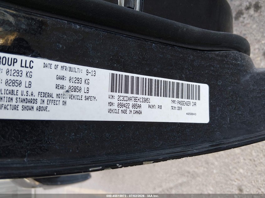 2014 DODGE CHARGER SEDAN 5.7L V-8 370HP