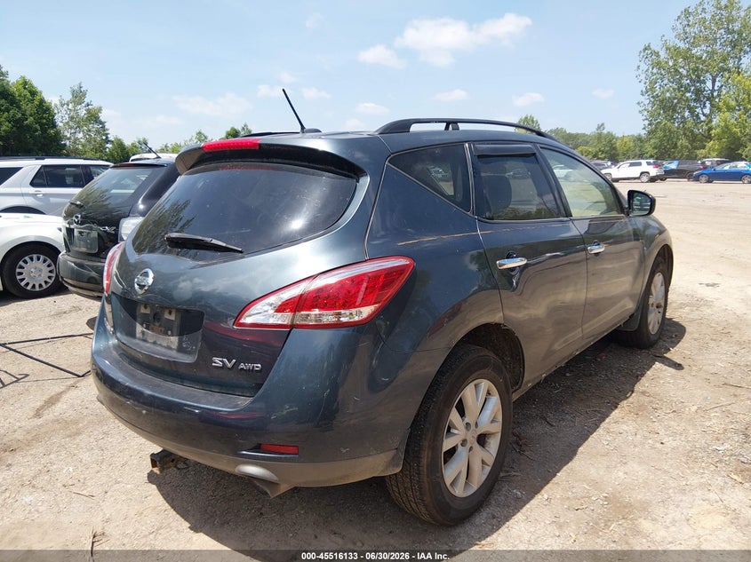 Vin: jn8az1mw5cw208671, lot: 46014349, nissan murano sv 20124