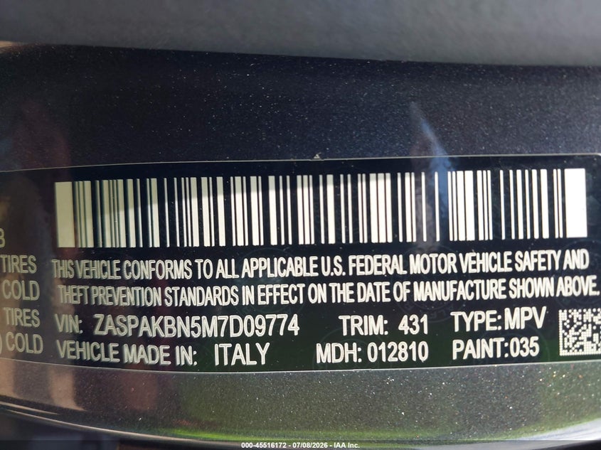 2021 Alfa Romeo Stelvio Ti Awd VIN: ZASPAKBN5M7D09774 Lot: 45516172