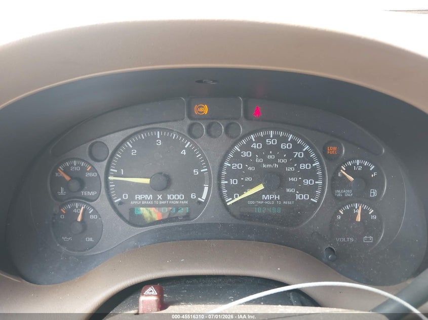CHEVROLET BLAZER 1999 VIN 1GNCS13W1X2168796