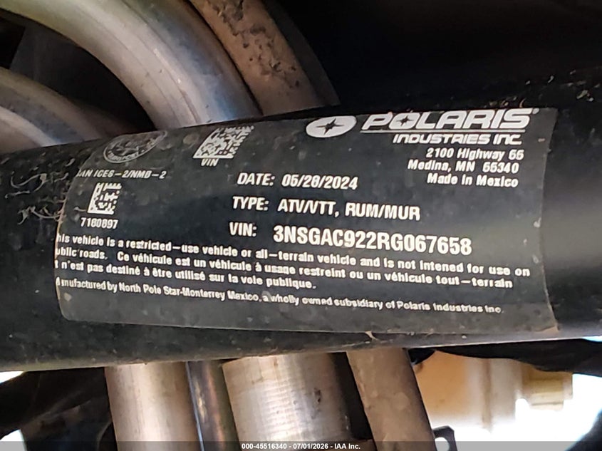2024 Polaris Rzr Turbo R Premium Ride Command VIN: 3NSGAC922RG067658 Lot: 45516340