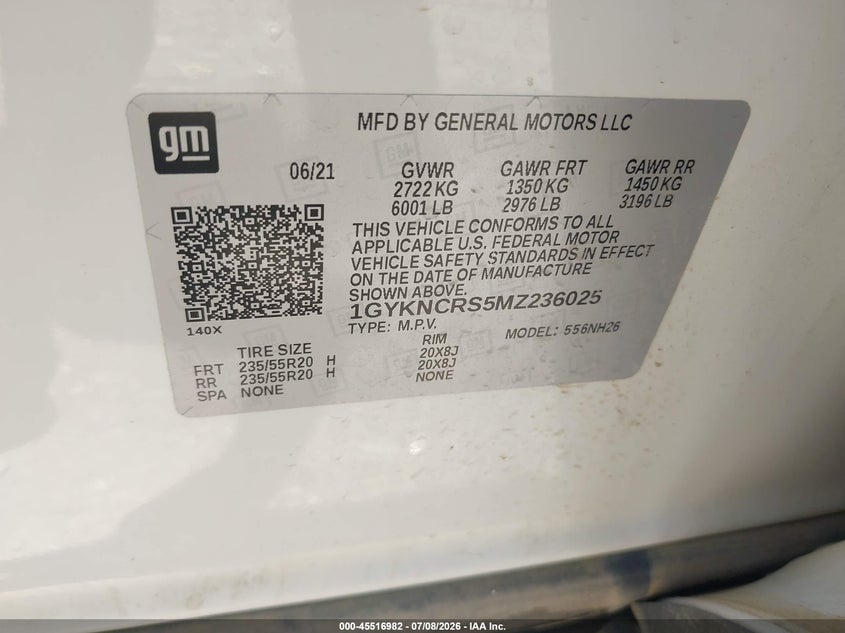 2021 Cadillac Xt5 Fwd Premium Luxury VIN: 1GYKNCRS5MZ236025 Lot: 45516982