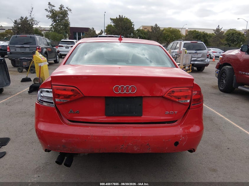 2010 AUDI A4 SEDAN 2.0L I-4 DI, DOHC, VVT, TURBO, 211HP
