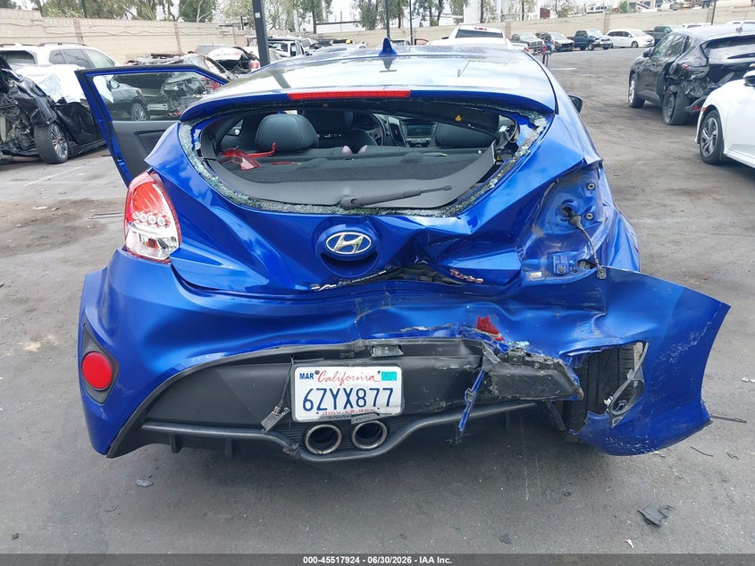 2013 Hyundai Veloster Turbo W/Black VIN: KMHTC6AE9DU135537 Lot: 45517924