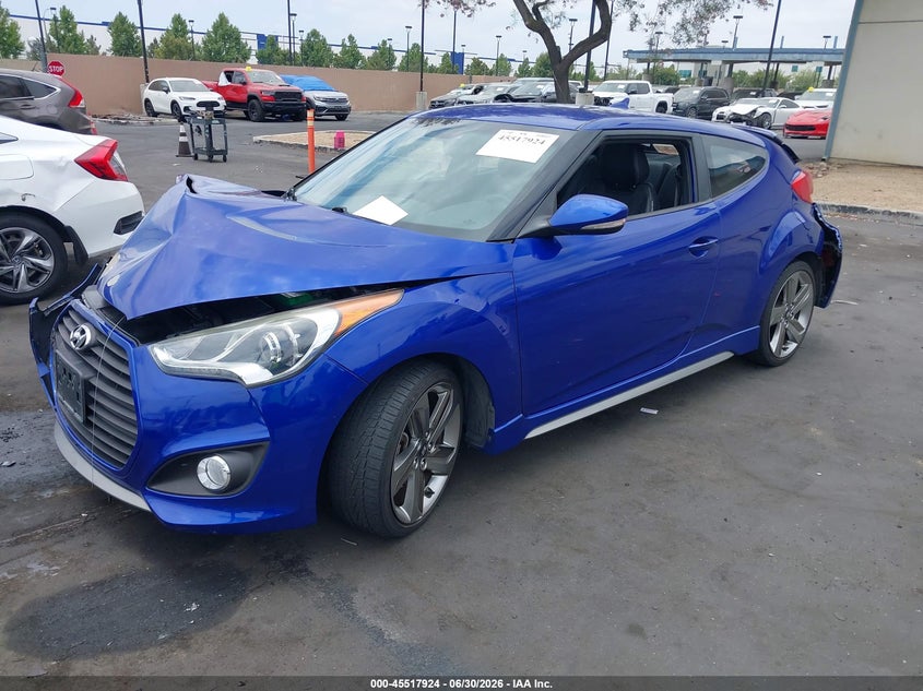 KMHTC6AE9DU135537 2013 Hyundai Veloster Turbo W/Black photo 1