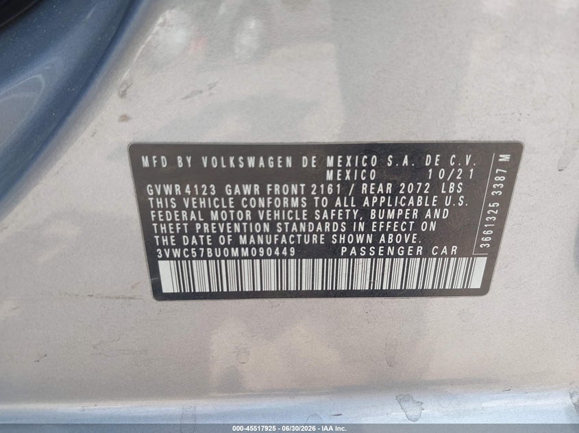 2021 VOLKSWAGEN JETTA 1.4T R-LINE/1.4T SE/S — Фото 9