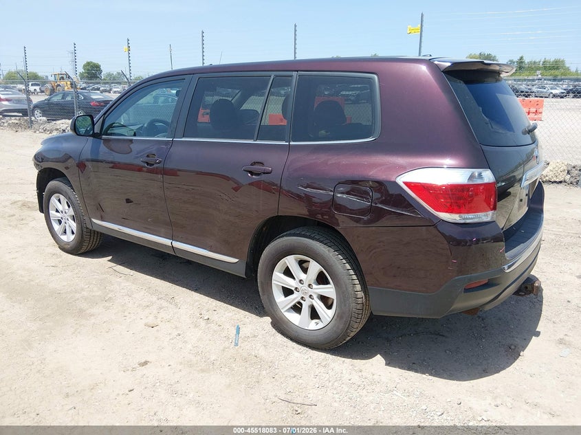Vin: 5tdzk3eh4bs030538, lot: 46016299, toyota highlander base v6 20113