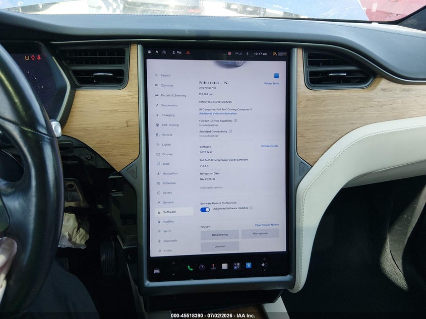 2020 Tesla Model X Long Range Dual Motor All-Wheel Drive/Long Range Plus Dual Motor All-Wheel Drive VIN: 5YJXCAE27LF232235 Lot: 45518390