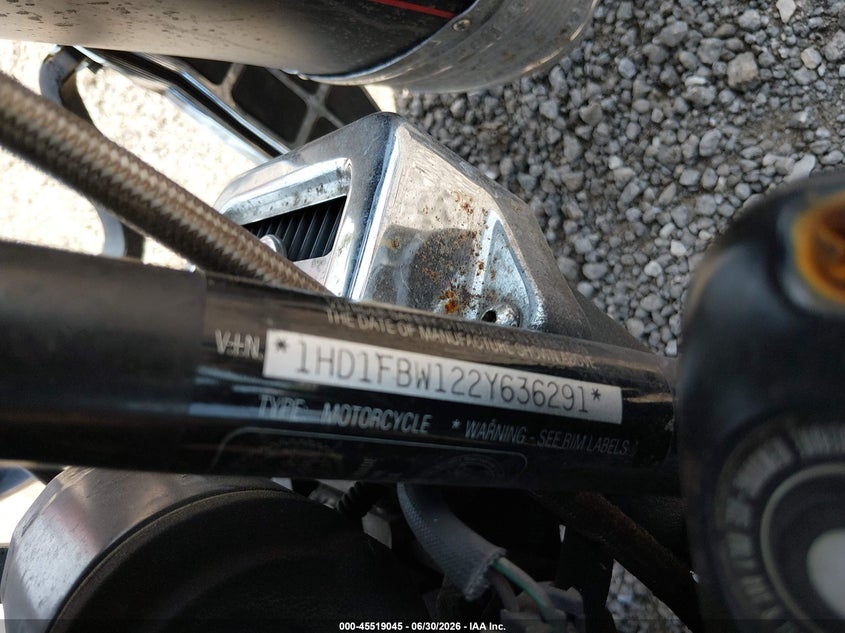 2002 Harley-Davidson Flhri VIN: 1HD1FBW122Y636291 Lot: 45519045