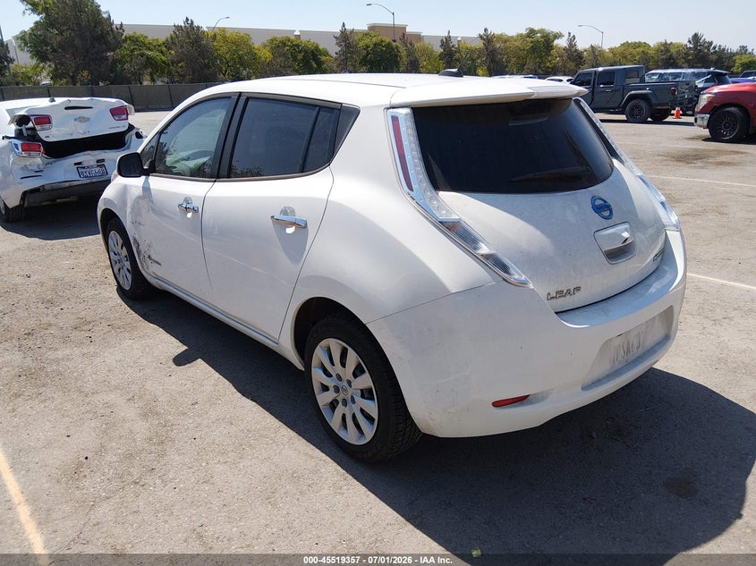 Vin: 1n4az0cp7gc306209, lot: 46017573, nissan leaf s 20163