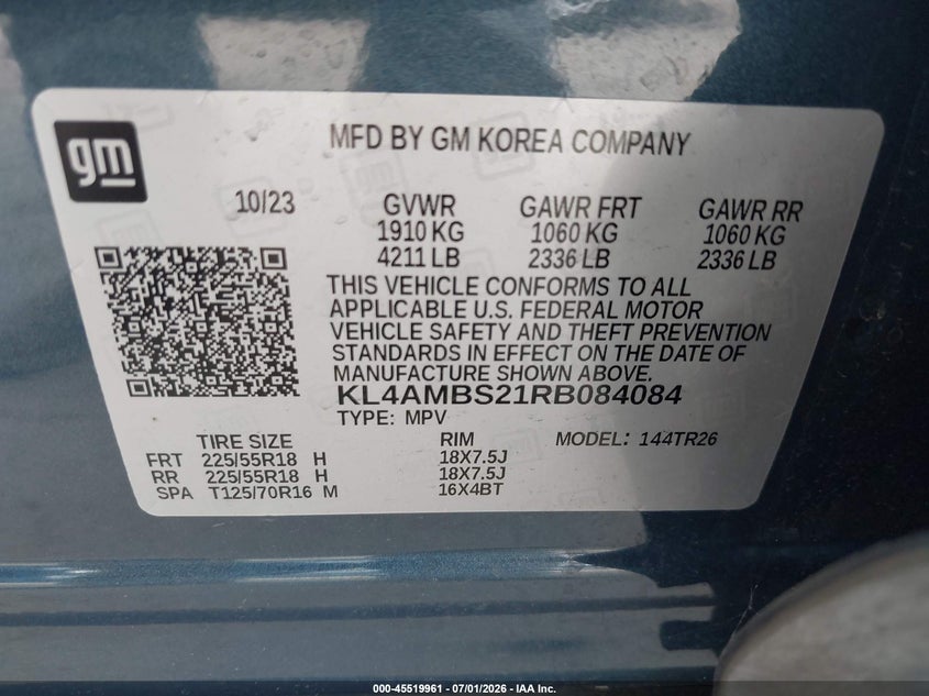 2024 Buick Encore Gx Preferred Fwd VIN: KL4AMBS21RB084084 Lot: 45519961
