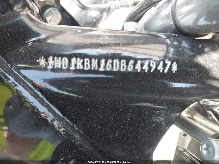 2013 Harley-Davidson Flhx Street Glide VIN: 1HD1KBM16DB644947 Lot: 45520166