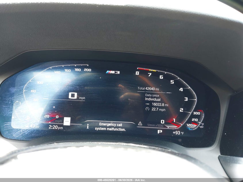 2022 BMW M3 auction photo 7