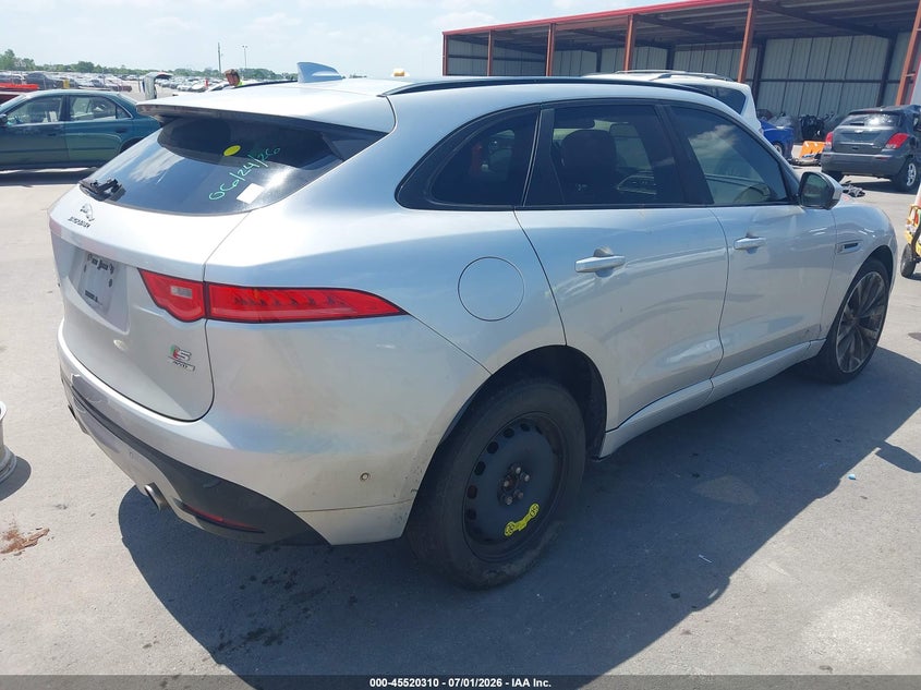 Vin: sadcm2fv5ja298769, lot: 46018526, jaguar f-pace s 20184