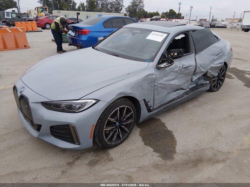 Vin: wby33aw05rft02393, lot: 46018532, bmw i4 gran coupe m50 20242