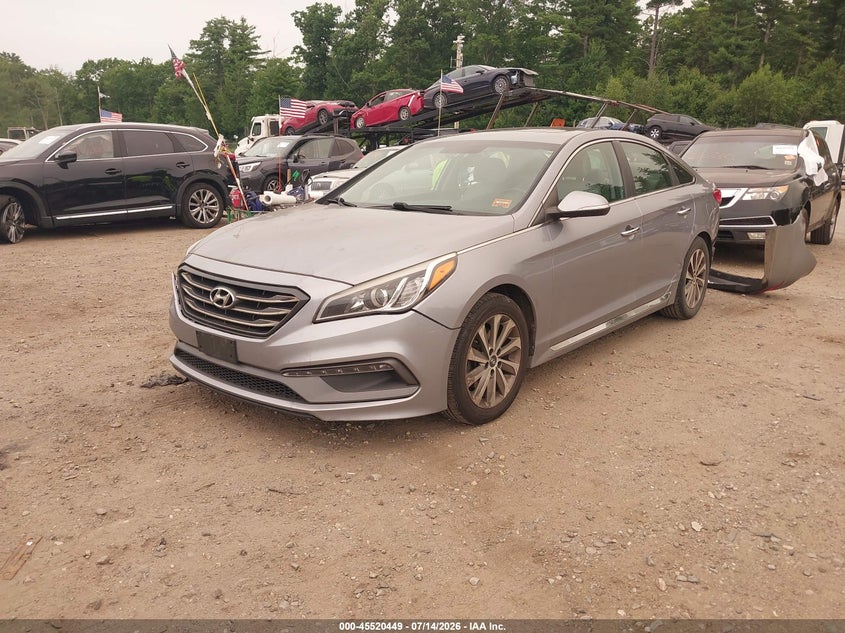 2016 Hyundai Sonata, Rear, IAAI, VIN 5NPE34AFXGH421437 — photo 2
