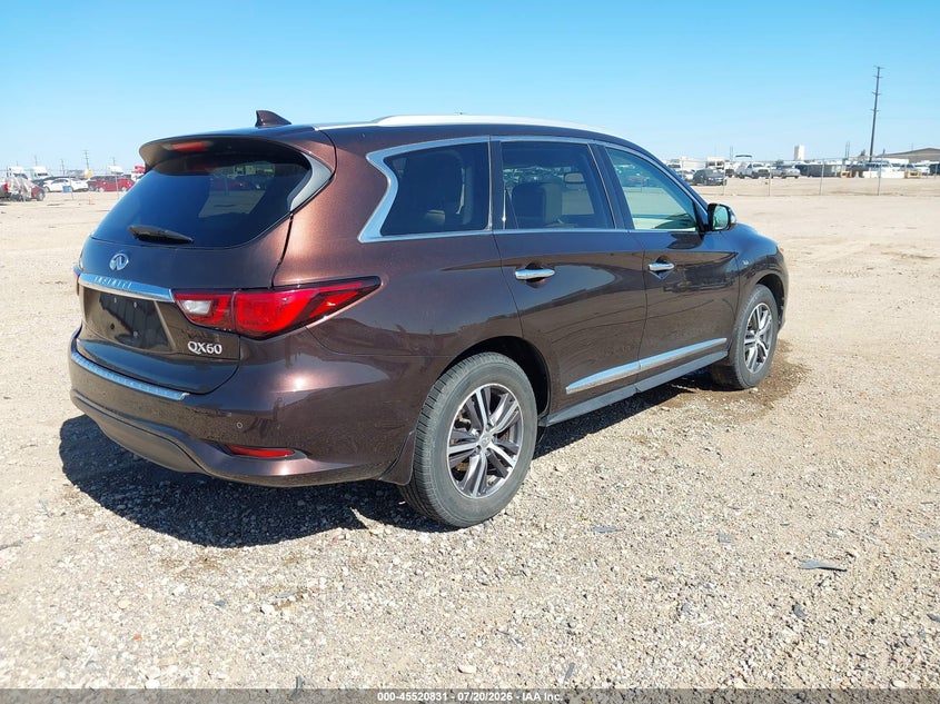 Vin: 5n1dl0mnxkc527619, lot: 46019047, infiniti qx60 luxe 20194