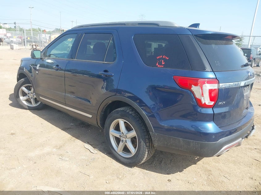 Vin: 1fm5k8d80hgc52862, lot: 46019056, ford explorer xlt 20173