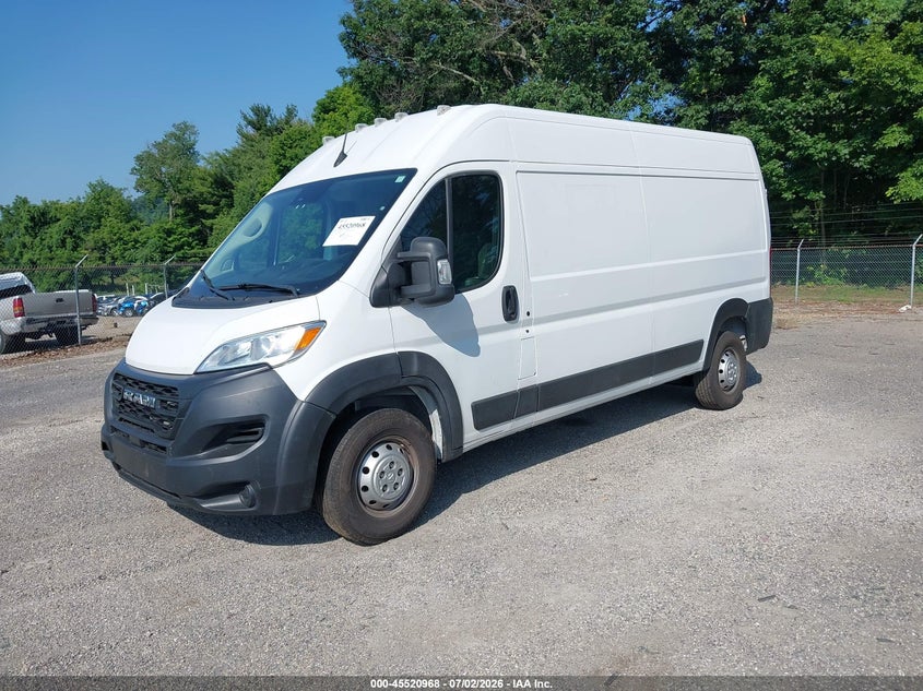 Vin: 3c6lrvdg8pe564804, lot: 46019184, ram promaster 2500 high roof 159 wb 20232