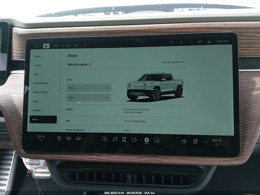 2024 Rivian R1T Adventure Dual Motor Max Pack/Adventure Dual Motor Perf Max Pack VIN: 7FCTGCAA9RN030366 Lot: 45521419