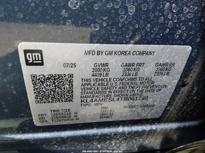2026 Buick Encore Gx Sport Touring Awd VIN: KL4AMESL4TB061769 Lot: 45521680
