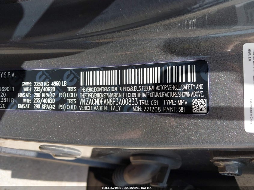 2023 Dodge Hornet Gt Awd VIN: ZACNDFAN8P3A00833 Lot: 45521936