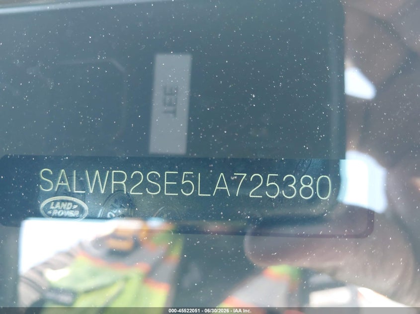2020 Land Rover Range Rover Sport Hse Dynamic VIN: SALWR2SE5LA725380 Lot: 45522051