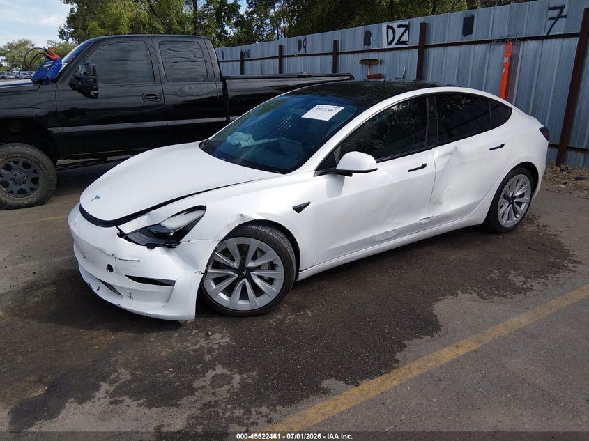 2022 TESLA MODEL 3 auction photo 2