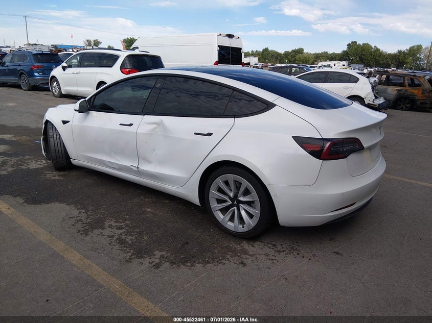 2022 TESLA MODEL 3 auction photo 3