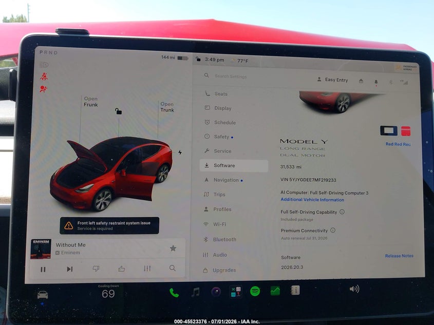 2021 TESLA MODEL Y auction photo 7