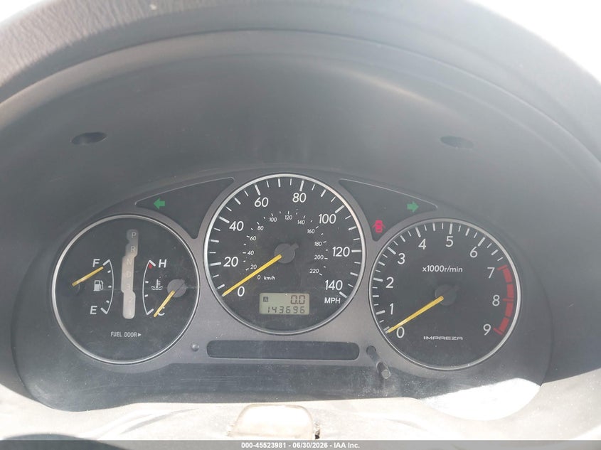 2003 SUBARU IMPREZA WAGON 2.0L H-4 DOHC, TURBO, 227HP