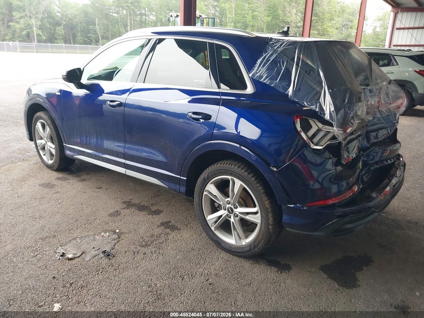 Vin: wa1decf38m1056123, lot: 46022261, audi q3 premium 45 tfsi s line quattro tiptronic 20213