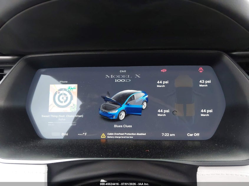 2018 Tesla Model X 100D/75D/P100D VIN: 5YJXCDE2XJF122519 Lot: 45524416