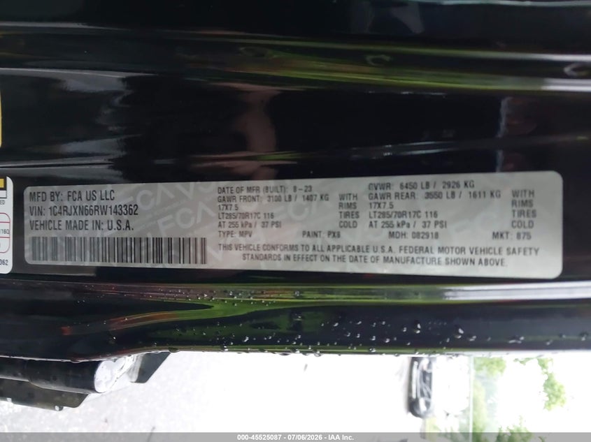 2024 Jeep Wrangler 4Xe Willys 4Xe VIN: 1C4RJXN66RW143362 Lot: 45525087