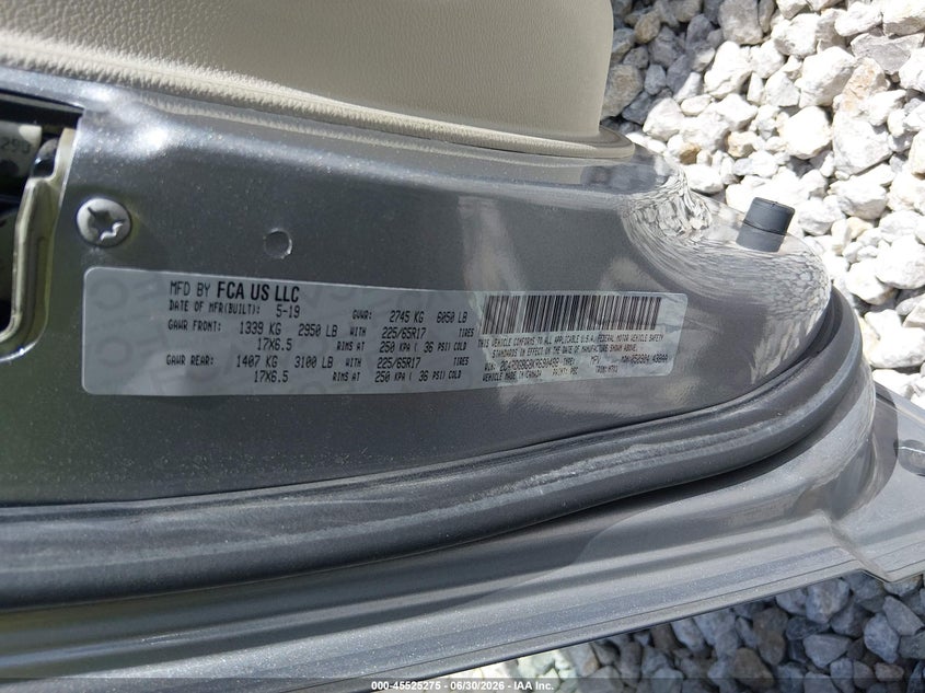 DODGE GRAND CARAVAN 2019 VIN 2C4RDGBG8KR690488