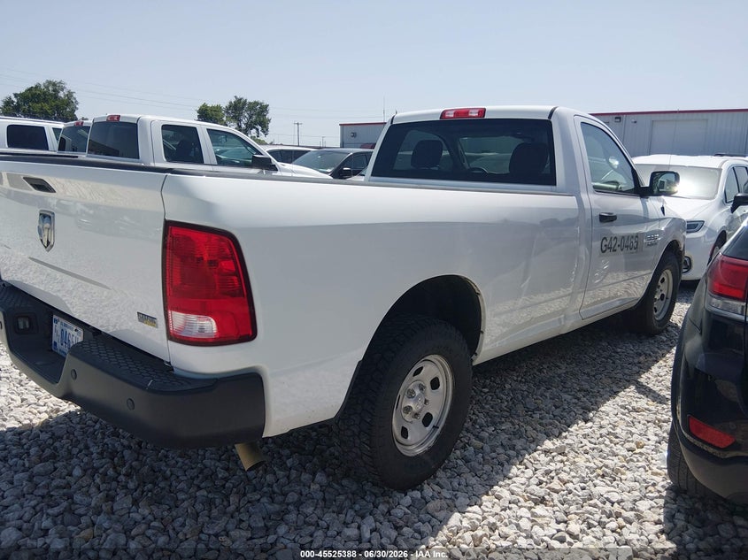 Vin: 3c6jr6dg7hg708183, lot: 46023632, ram 1500 tradesman  4x2 8' box 20174