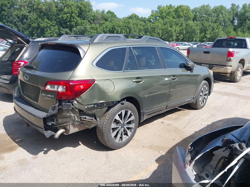 Vin: 4s4bsenc8f3263522, lot: 46023643, subaru outback 3.6r limited 20154